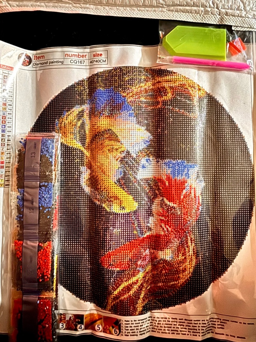 New Koi Fish Round Drill DIY Diamond Art Kit, 16x16”